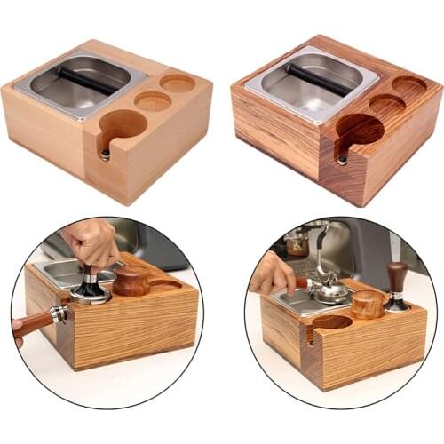 51/58MM Coffee Filter Tamper Holder Tamper Stand Beech Walnut Wood Espresso Distributor Mat Support Base Rack Barista Tools
