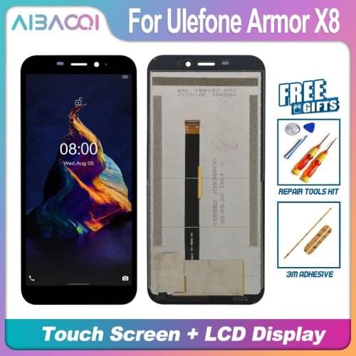 AiBaoQi New Original 5.7 Inch Touch Screen+1440x720 LCD Display Assembly Replacement For Ulefone Armor X8 Android 10 Phone