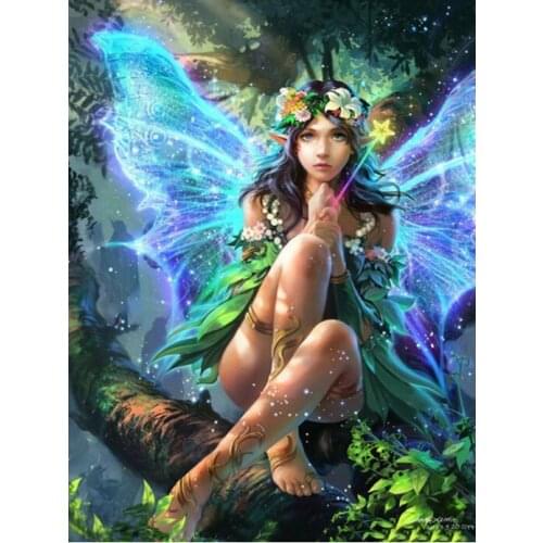New 5D Diy diamond painting cross stitch kit spirit rhinestones Mosaic paste full diamond embroidery fairy flowers picture