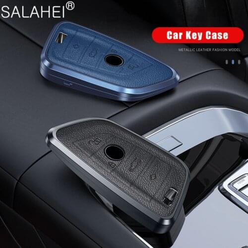 Colorful Aluminum Alloy Leather Car Key Cover Case For BMW X1 X3 X4 X5 F15 X6 F16 G30 7 Series G11 F48 F39 520 525 f30 118i 218i