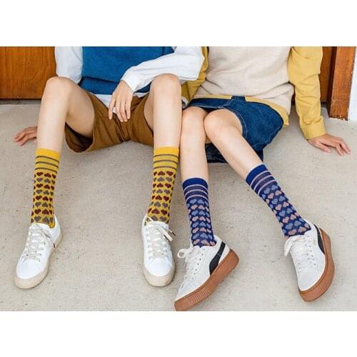 Colorful loving heart winter socks Womens wear Fashionable cotton winter socks