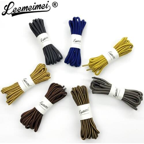 Double Colors Shoe Laces 120 150cm Wholesale Polyester Sneaker Shoe Lace Double Striped Braid Round Shoelaces for Boots