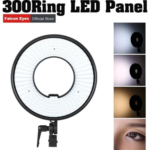 Falcon Eyes LED Video Selfie Ring Lighting Bi-color Fotografia Lamp For Makeup/Live/Youtube Light Shadow Less DVR-300DVC