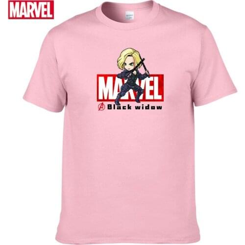 Marvel The Avengers Black Widow T-shirt Comfortable Breathable 100% cotton Fashion clothes for teens Anime tshirt Summer #137