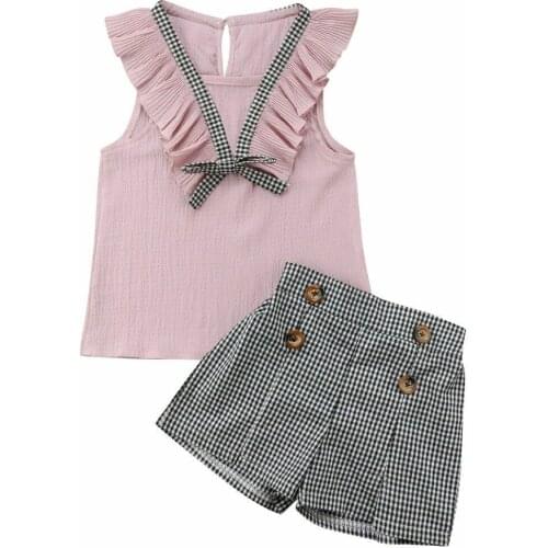 Toddler Kids Baby Girls Outfits Clothes T-shirt Tops+Pants/Shorts/Skirt 2PCS Setsummer clothing set cute