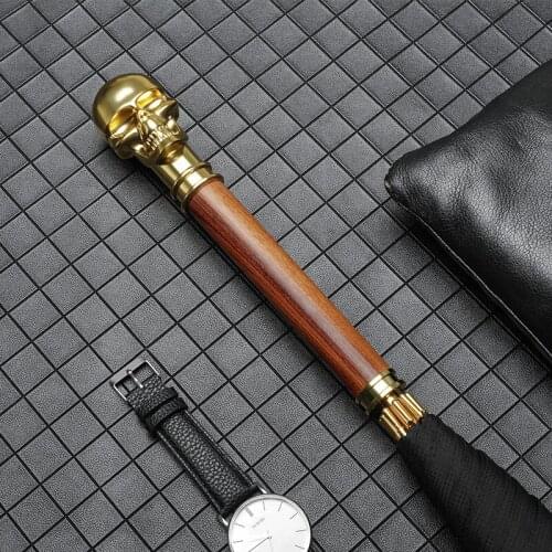 Creative Luxury Umbrella Rian Long Handle Skulls Gold Windproof Rain Women Umbrella Metal Retro Men Business Umbrella Gift Y6S