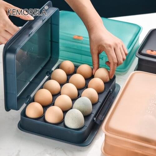 Kitchen Organizer Egg Storage Box 15 Grid Egg Refrigerator Storage Eco Friendly Box Picnic Portable Save Space Easy To Clean