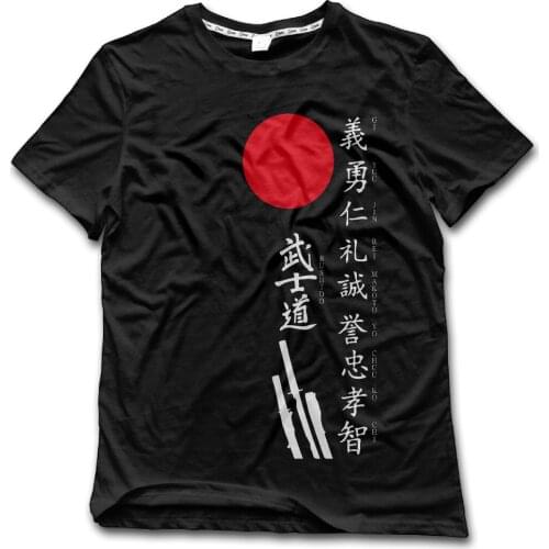 MenS Japanese Kanji Samurai Bushido Newest 2019 MenS Fashion Print T-Shirt Men Summer Style Design T-Shirt