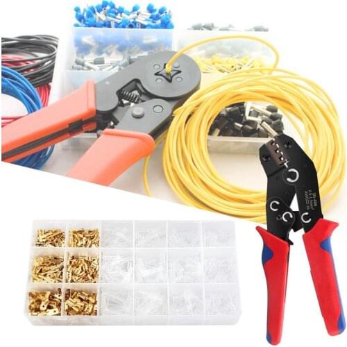 600Pcs Crimping Plier Cold-presses Terminals Set Excellent Conductivity Assorted Male Female Terminals Pliers Kit for Automobile