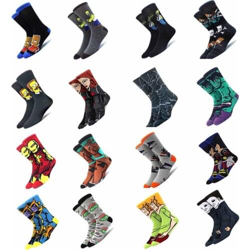 Fashion Cartoon Cotton Socks Mens/Womens Novelty Pattern Interesting Unisex Autumn Winter Novelty Sock Casual Hip-hop Harajuku