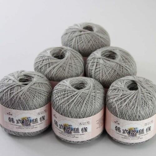 New Soft 6ballsx50g Hand Cotton Lace Wool Yarn Crochet Shawl Scarf Knitting 16122 Gray