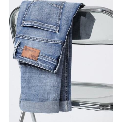 New Classic Style Mens Business Jeans Fashion Casual Stretch Denim Pants Male Brand Trousers