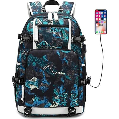 New Graffiti Backpack School Bags For Boys Teenage USB Laptop Backpacks College Cool Backpack Large Daypack Waterproof Mochila