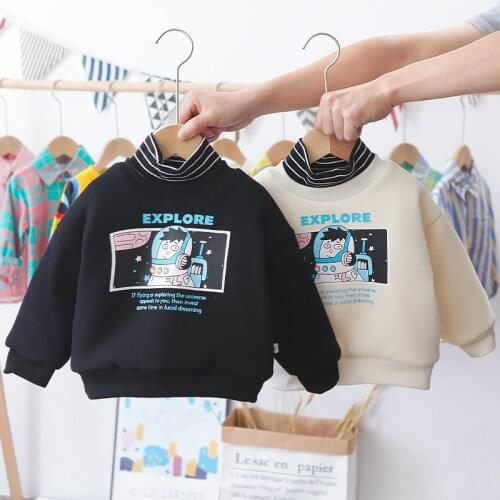 Autumn Winter infant Clothes Thicken warm Baby Boys Girls Sweater Flannel Toddler Coat Thick plush T-shirts Childrens clothing