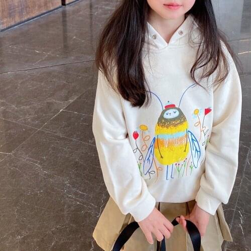 4 styles 2021 Autumn New Products Boys and Girls Long Sleeve Cartoon Animal Print Sweatshirt