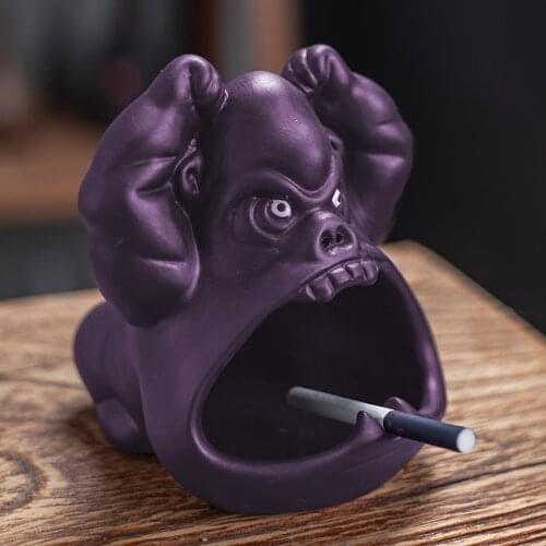 Cigarette Ash Holder Cute Cartoon Orangutan Ashtray Decoration For Homes Offices Glazed Ceramics Jewelry Jar Coin Bank Key Jar