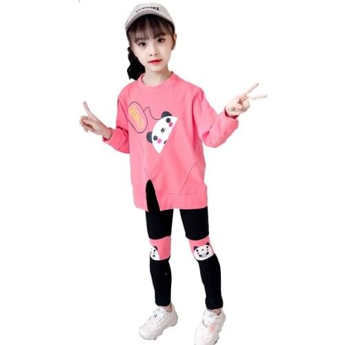 Teenager baby kids girl Clothes Hoodie winter Autumn loose tracksuit t Shirts + leggings pants hip hop 4 5 6 7 8 9 10 11 12 Year