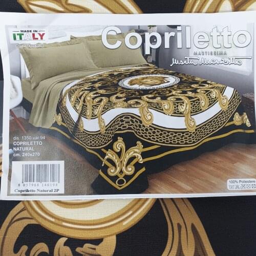 Bedspread Queen Marta Marzotto measurement 240x270 (gold-silver) Alfionapoli (gold)
