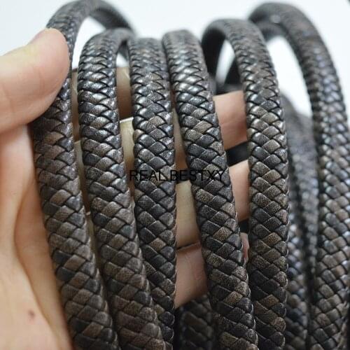 2m/Lot Approx: 11.5*5mm Genuine Leather Rope Bracelet Jewelry Making Flat Braided Cord Rope Accessories Jewelry Findings