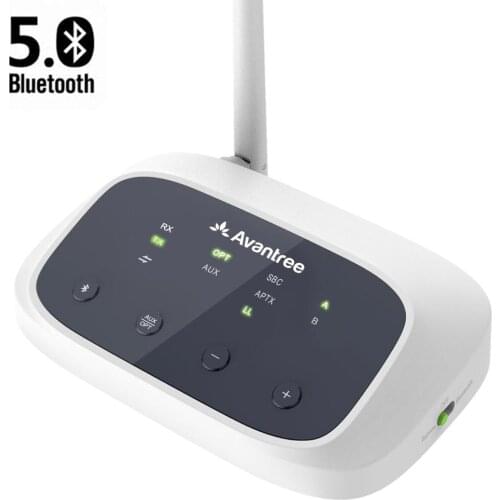 Avantree Oasis (New Version) Bluetooth 5.0 Transmitter Receiver for TV, Certified aptX Low Latency Wireless Audio Adapter