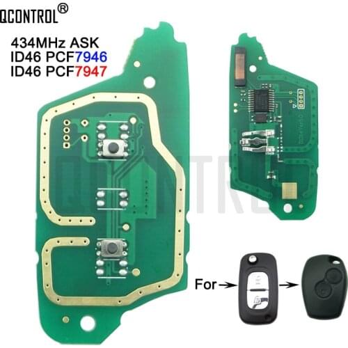 QCONTROL 2 BT Car Remote Key Refit Circuit Board for Renault Wind Clio Modus Kangoo Master Twingo 2004 - 2016 ID46 PCF7946/7947