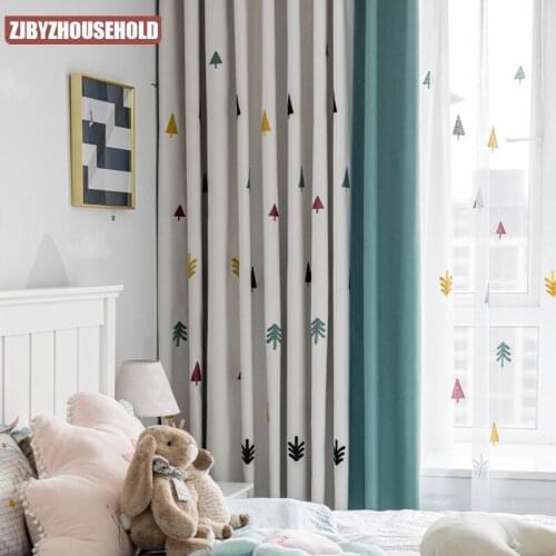 New Childrens Color Embroidered Childlike Cute Boys and Girls Room Curtains Curtains for Living Dining Room Bedroom