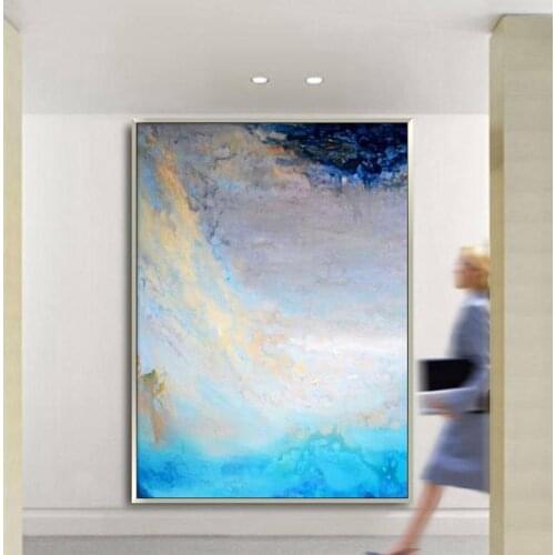 Handmade thick knife abstract high quality oil painting Coastline landscape abstract on Canvas Painting Decor Oil Painting art