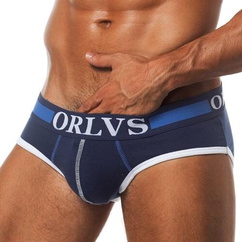 ORLVS Brand 50PC/LOT Wholesale Mesh Men Underwear Male Briefs Sexy Panties Cotton Breathable Cotton Comfortable Underpants