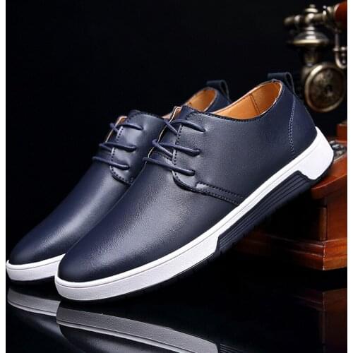 Men Dress Shoes Cowhide Leather Shoes Mens Comfortable Low-top British Casual Shoe Platform Shoes Man Formal Shoes