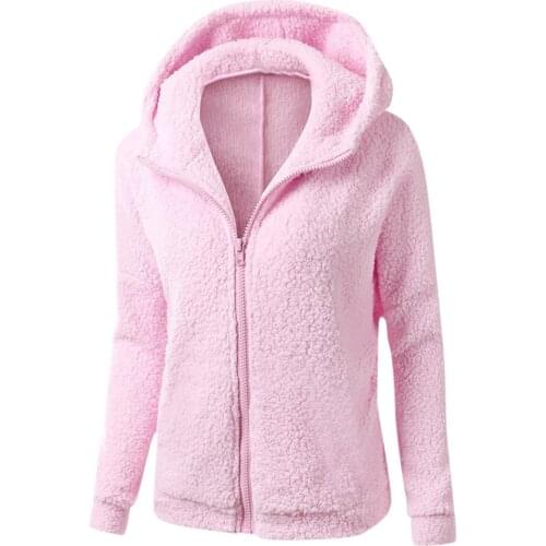 Womens 2021 Winter Sweater Jackets Solid Color Basic Jackets With Hood Zipper Fly Casual Jackets Outwear Warm casaco feminino