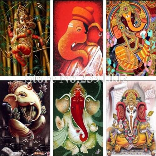 Animal Full Diamond Embroidery 5D Diy Diamond Painting Elephant Decorative Resin Stone Mosaic GANESHA Picture Gifts