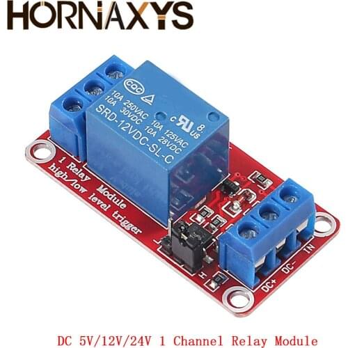 DC 5V/12V/24V 1 channel Relay module low level trigger relay control with optocoupler 12 V relay one Road Relays 5 V 24V