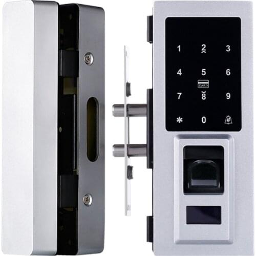 2021High Value Zinc Alloy Glass Door Fingerprint Lock Smart Password Lock Single And Double Door Access Control Anti-theft Lock