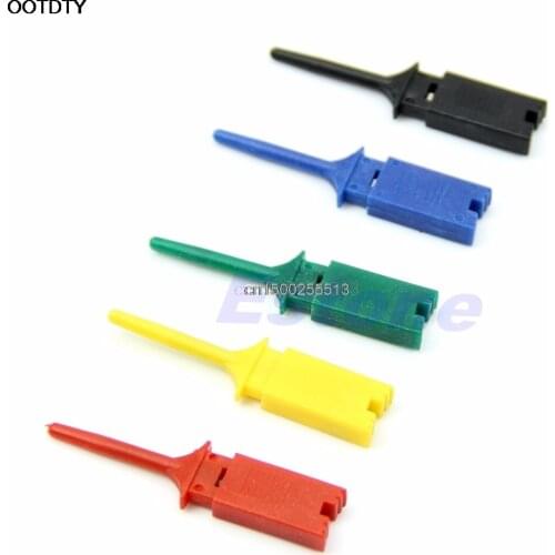 5 Colors New 5 Pcs Test Clip Mini Grabber SMD IC Hook Probe Jumper