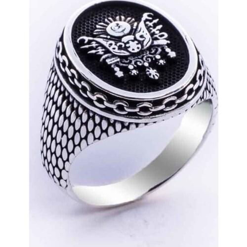 925 sterling Silver the Ottoman State Crested Ring