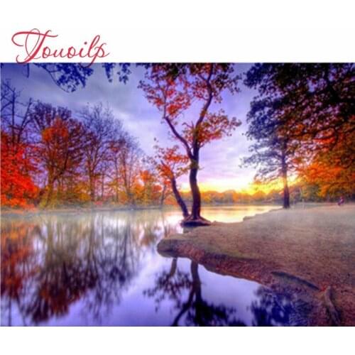 Diamond Painting Autumn Cross Stitch Kit 5D DIY Mosaic Embroidery Landscape Tree Full Square Rhinestone Crafts Gift