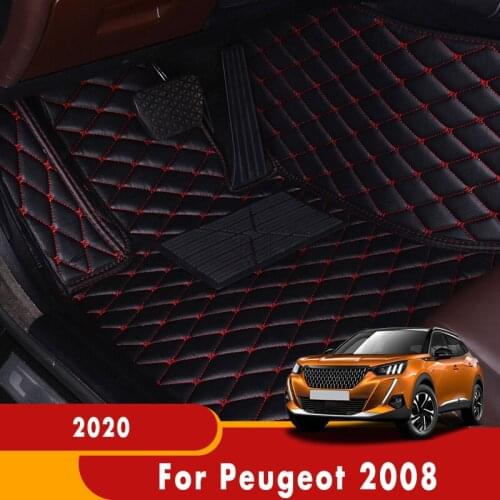 Car Floor Mats For Peugeot 2008 2020 Custom Auto Interiors Accessories Styling Carpets Leather Front & Rear Side Foot Pads Rug