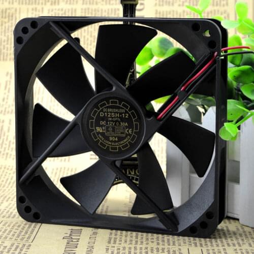 Mute chassis fan 12025 12CM D12SH-12 12V 0.30A cooling fan For Yate Loon Yuet Lun