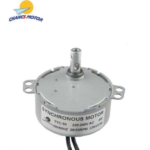 CHANCS TYC-50 Synchronous Motor 220V AC 28/33RPM Small Geared Motor 4W CW/CCW For Model