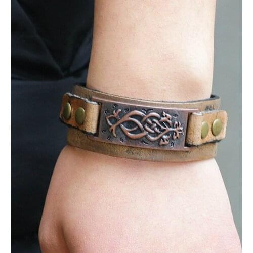 CIBOCIBO Punk Bracelet Men 2021 Vintage Classic Leather Wristband Bracelet For Men Luxury Fashion Gifts For Men Pulsera Hombre