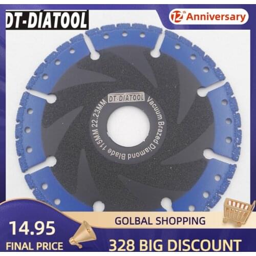 DT-DIATOOL 1piece Segmented Vacuum Brazed Both size of core coated Multi Purpose Diamond Demolition Saw blade Cutting Disc