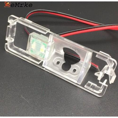 EEMRKE for Volkswagen Phaeton 2003 2004 2005 2006 Car Rear View Camera Bracket License Plate Lights Housing Mount with LED