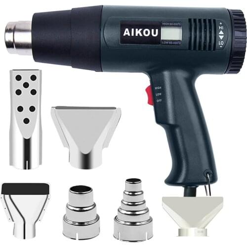 Digital Display Electric Industrial Grade Heat Hot Air Gun Hair Dryer Soldering Sticking Automobile Film Tool 2000W 220V