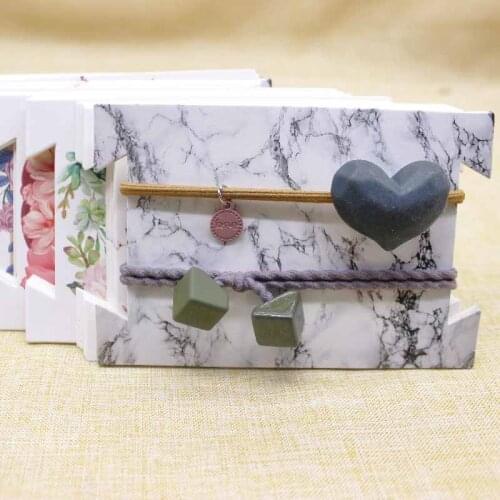 Hair card 50pcs /with plastic bag Woman Hairpin Packaging Cards Jewelry Package Marbling /Flower Design Hairpin Card Tag