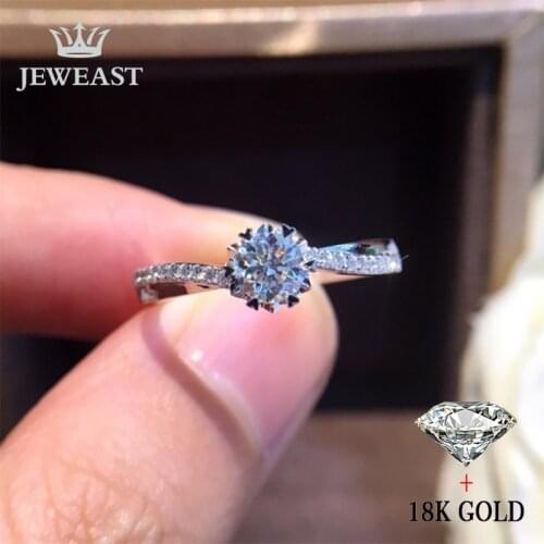 Natural Diamond 18K Gold Pure Gold Ring Beautiful Gemstone Ring Good Upscale Trendy Classic Party Fine Jewelry Hot Sell New 2020