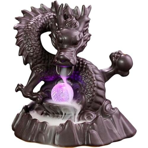 Incense Burner Dragon Ceramic Antique Creative Backflow Incense Holder Aroma Therapy Burner Burner for Bedroom