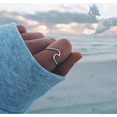 Fashion ring ring simple metal surfing ring simple design twists and turns plain color double line girl gift party jewelry