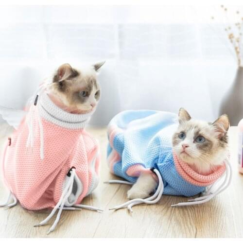 Pet Soft Cat Grooming Bag Multifunctional Cat Fixed Bag Bathing Shower Mesh Bags Pet Nail Trimming Bags Pet Outgoing Carrier