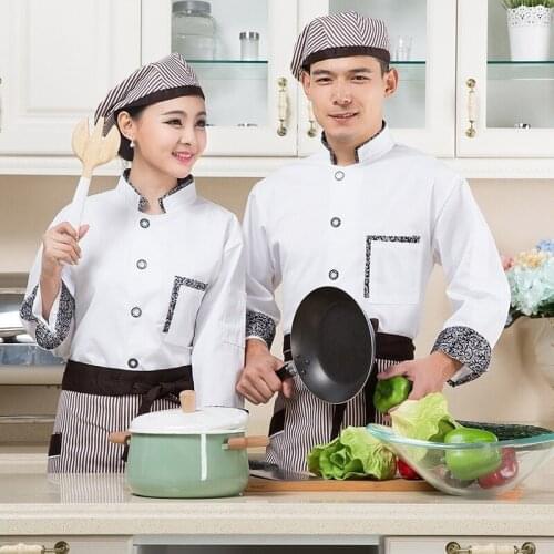 Food Service White Chef Jacket Restaurant Hotel Kitchen Clothes Cook Uniform Clothes Chinese Style Chef Uniform B-5973