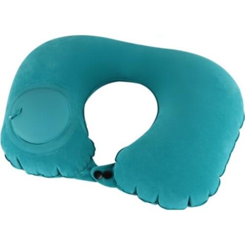 Portable Flocking Press Automatic Inflatable Pillow Travel Inflatable U-shaped Neck Pillow Back Pillow Airplane Nap Pillow